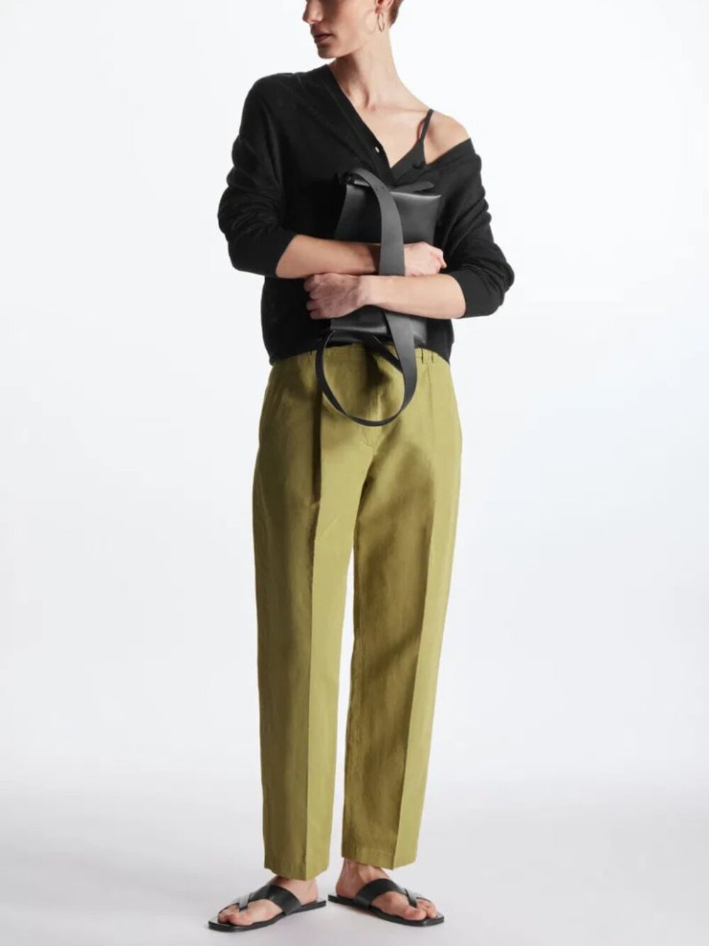COS Pleated Linen Trousers Size EUR 38